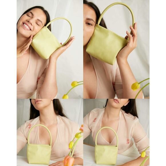 Georgia Jay | Baby Ombra Avocado Green Leather Mini Bucket Bag - Picture 2 of 10